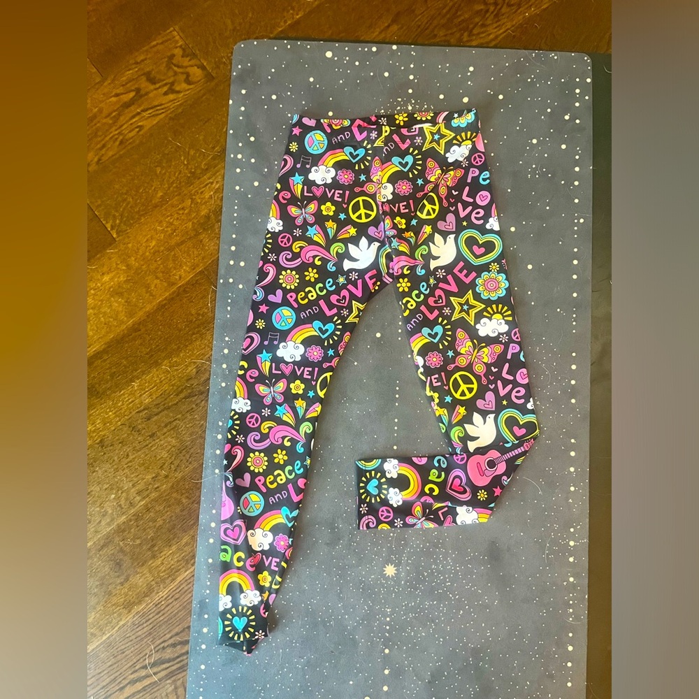 Peace and Love yoga pants Small